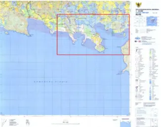Gambar 3.1 Lokasi Penelitian (Laut Lombok Selatan)  (Sumber: Peta RBI 1998) 