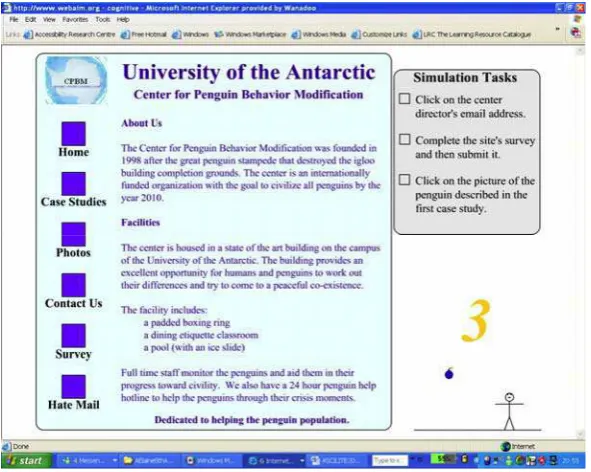 Figure 1: WebAIM distractibility simulation to illustrate the experience of cognitive disability on web access 