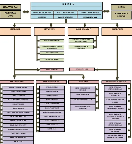 Gambar 2 Struktur Organisasi Fakultas Kedokteran dan Ilmu Kesehatan Untad 