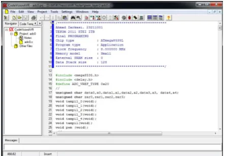 Gambar 2.9 Tampilan halaman program CodeVisionAVR. 