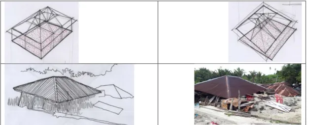 Gambar 16: Model kerusakan Masjid beratap susun dua bujur sangka 