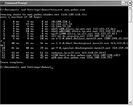 FIGURE 2.5 Tracert.