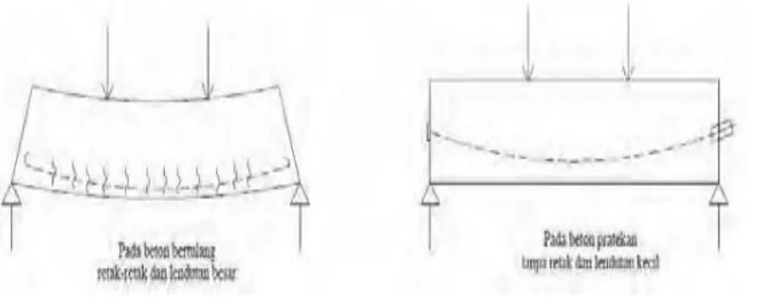 Gambar 2.5 Balok Beton Menggunakan Baja Mutu Tinggi  (Sumber : Desain Struktur Beton Prategang, T.Y Lins &amp; H