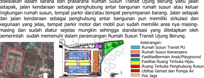 Gambar 6. Blok Plan dan Perletakan Sarana, Prasarana, &amp;Utilitas (Sumber: Data Bestek PU diolah) 