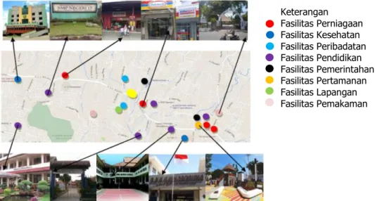 Gambar 7. Sarana Berupa Fasilitas Ekonomi, Sosial, dan Umum Sekitar Rumah Susun Transit Ujung Berung,  Bandung (Sumber: google.co.id) 
