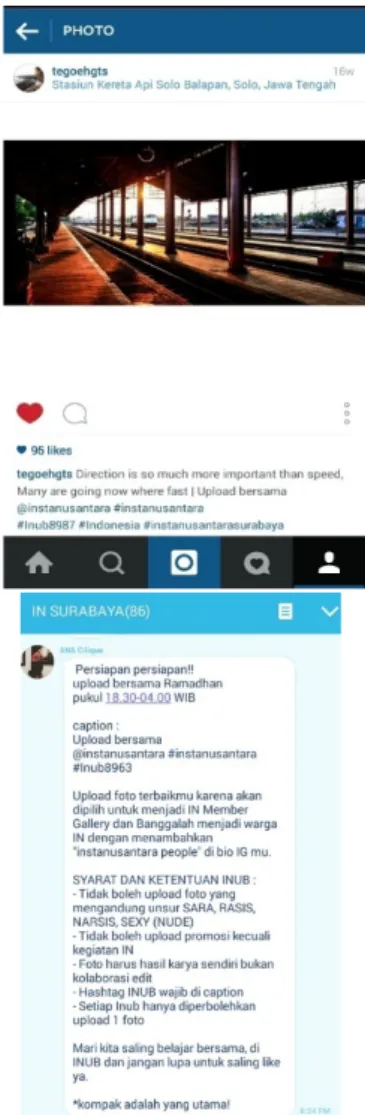 Gambar 1.Hastag wajib yang digunakan oleh Instanusantara Surabaya di Instagram