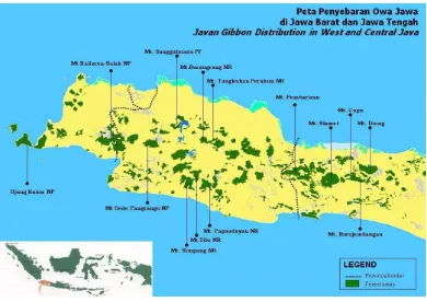 Gambar II.12 Peta Persebaran Owa Jawa 