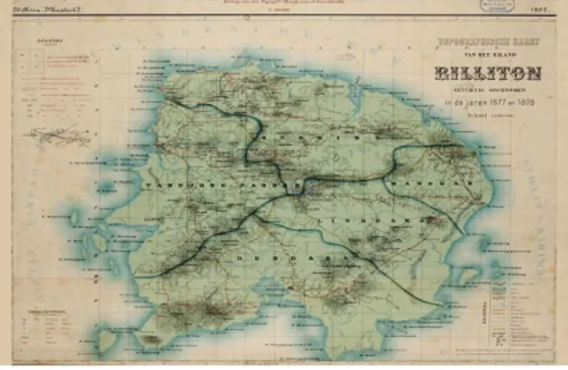 Gambar  1.  Peta  Pulau  Belitung  1877-