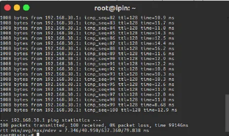 Gambar 5. Pengujian Packet Loss 