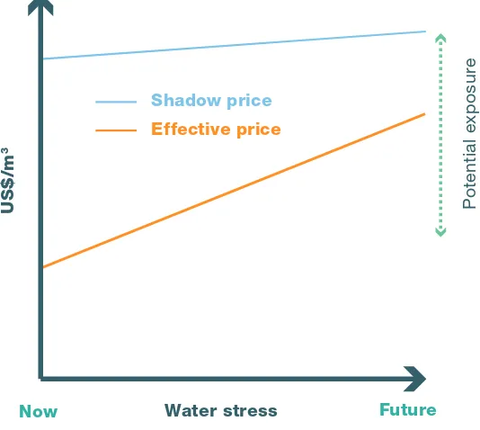Figure 1: Shadow price increases with water stress