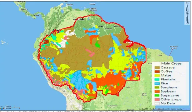 Figure 6. Main crops in the Amazon basin (Source: Mapaz, 2013) 