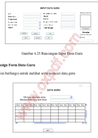 Gambar 4.25 Rancangan Input Data Guru 