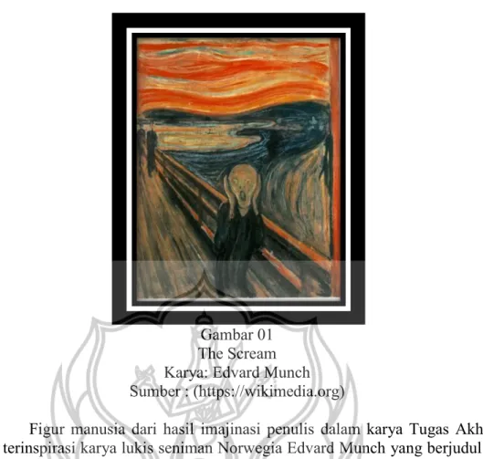 Gambar 01  The Scream  Karya: Edvard Munch  Sumber : (https://wikimedia.org) 
