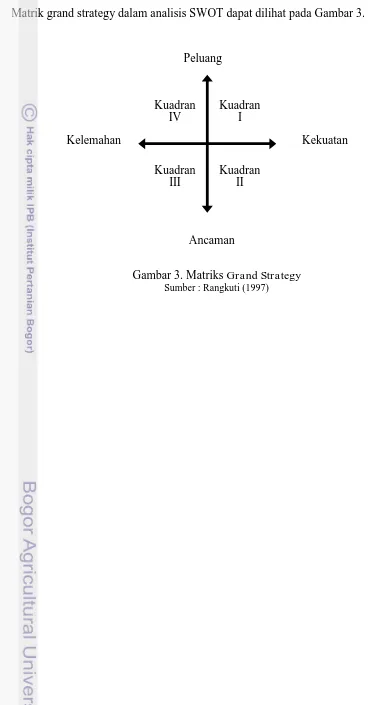 Gambar 3. Matriks Grand Strategy Sumber : Rangkuti (1997) 