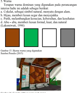 Gambar 16. Contoh aplikasi warna pada ruang Sumber:Penulis (2015)  
