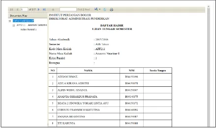 Gambar 31.  Tampilan Awal Menu Transkrip Semester 