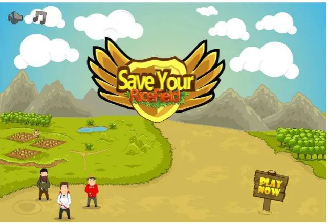 Gambar 4. 1 Tampilan Menu Utama Game Save Your Ricefield 