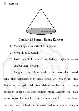 Gambar 2.6 Bangun Ruang Kerucut 