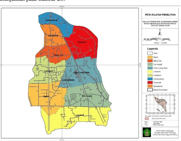 Gambar 2.3 Peta lokasi PT PLN (Persero) Pembangkitan Sumatera Bagian Utara Sektor  Pembangkitan Nagan Raya Pusat Listrik Lueng Bata 
