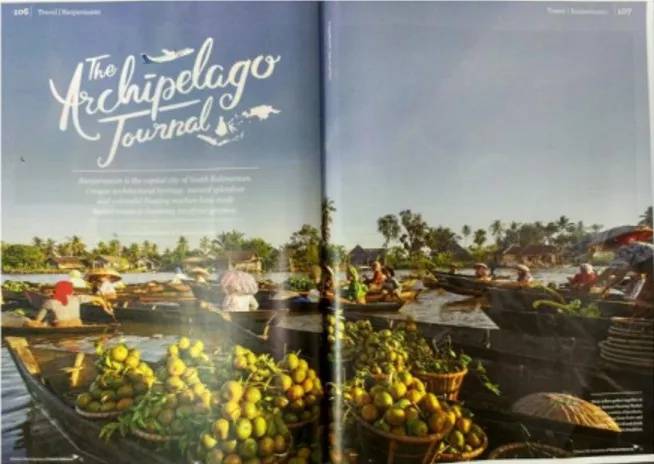 Gambar 2. Foto Utama The Archipelago Journal edisi Banjarmasin (Colours. Februari  2016: 106-107) 