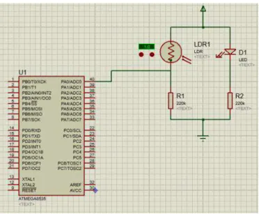 Gambar  3. Rangkaian  sensor  GE turbidity  2.3.4.  Rangkaian Regulator (IC  LM7805T) 