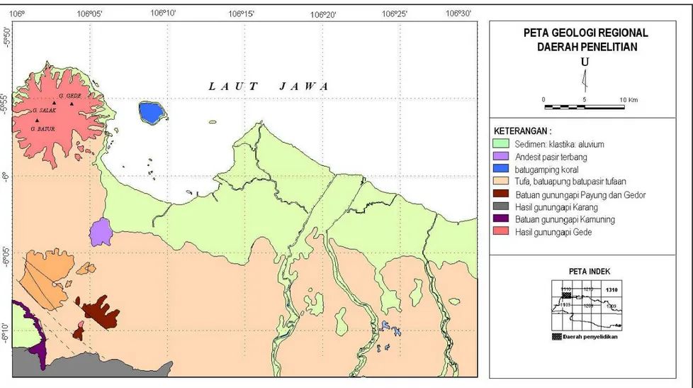 Gambar 3. Peta Geologi Regional daerah penelitian (Rusmana drr., 1991).