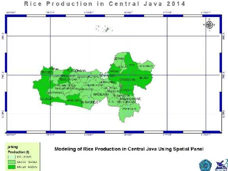 Figure 1 show a visualization of the mapping of rice production in Central Java province