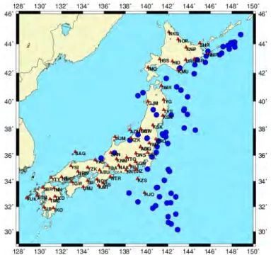 Gambar 4.1 Peta Persebaran Gempa dan Stasiun 
