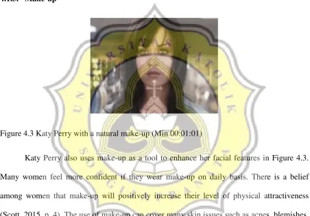 Figure 4.3 Katy Perry with a natural make-up (Min 00:01:01) 