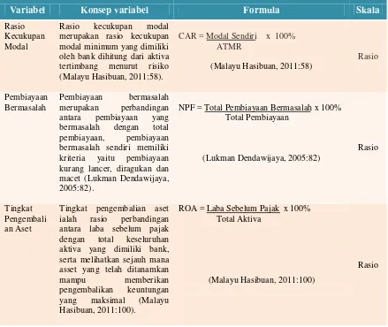 Tabel 3.1 Operasionalisai Variabel 