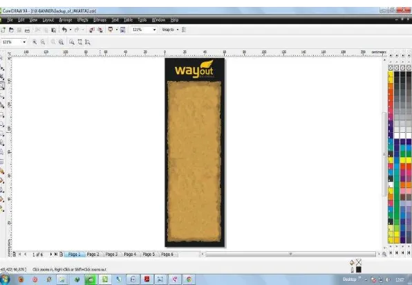 Gambar 3.3 Proses Awal sketsa x-banner Wayout Store