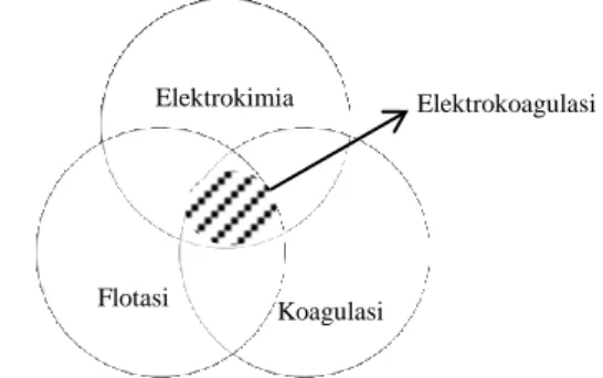 Gambar 4. Diagram Venn elektrokoagulasi  (Holt et al., 2001) 