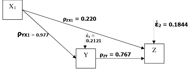 Figure 6 Empirical Causal Relationship of Variabels X1 and Y toward 