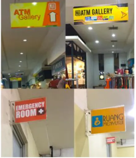 Gambar 1: Penggunaan warna kontras pada  signage Metro Indah Mall 