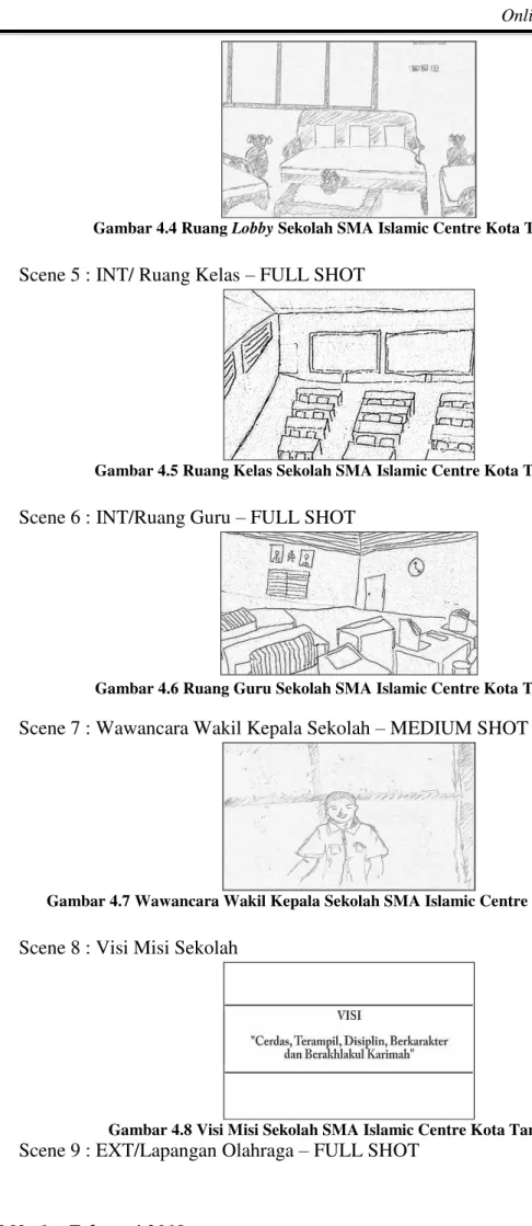 Gambar 4.5 Ruang Kelas Sekolah SMA Islamic Centre Kota Tangerang.  Scene 6 : INT/Ruang Guru  – FULL SHOT 