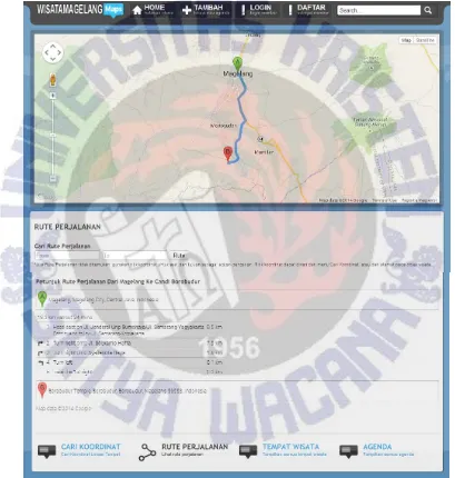 Gambar 11 Menu Pencarian Rute Perjalanan   