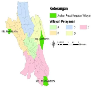 Gambar 5. Peta wilayah pelayanan Kota Bogor  Sumber : Balitbangpeda Kota Bogor, 2015 