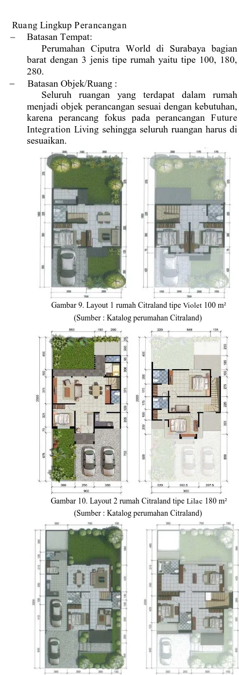 Gambar 9. Layout 1 rumah Citraland tipe Violet 100 m² 