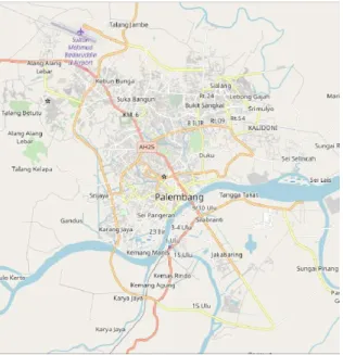 Gambar 3. Map Kota Palembang Penentuan Rute  