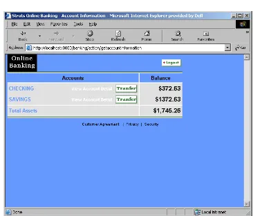 Figure 3-2. After the user successfully enters the banking application,they are taken to the Account Information screen