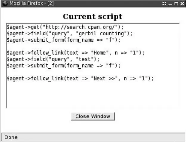 Figure 7-2. Pop-up window produced by HTTP::Recorder