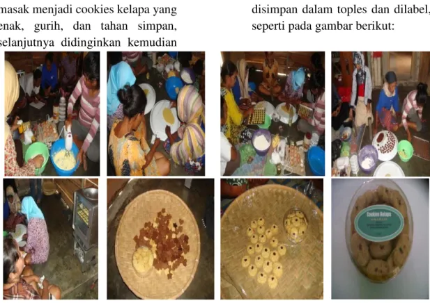 Gambar 6.  Tahapan pembuatan cookies kelapa                  