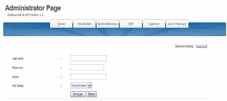 Gambar 4.17 Form input data kepala keluarga