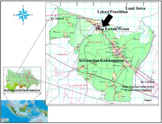 Gambar 1. Peta orientasi lokasi penelitian  Sumber: Asirin, 2015. 