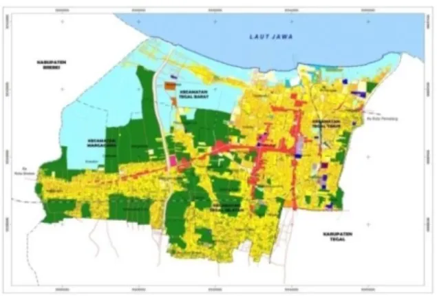 Gambar 1.  Peta Pemanfaatan Ruang Kota Tegal  Sumber : Bappeda Kota Tegal (2015) 