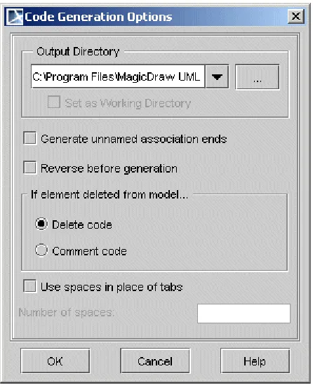 Figure 5 -- Code generation options dialog box. 