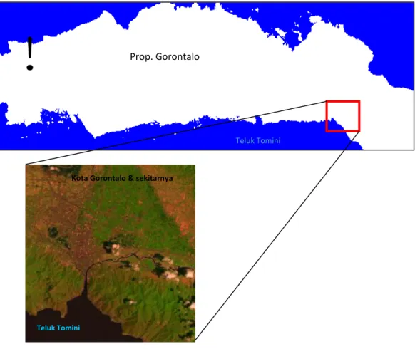 Gambar 1. Wilayah kajian Kota Gorontalo &amp; sekitarnya 