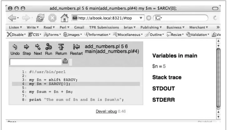 Figure 4-4. The Devel::ebug::HTTP module lets me debug a program on a remote server through mybrowser
