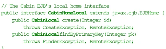 Figure 2-3 illustrates the architecture of EJB with the EJB home and EJB objectimplementing the home interface and remote or local interface respectively