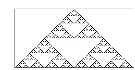 Figure 6.3: Rule 18 after 64 steps.